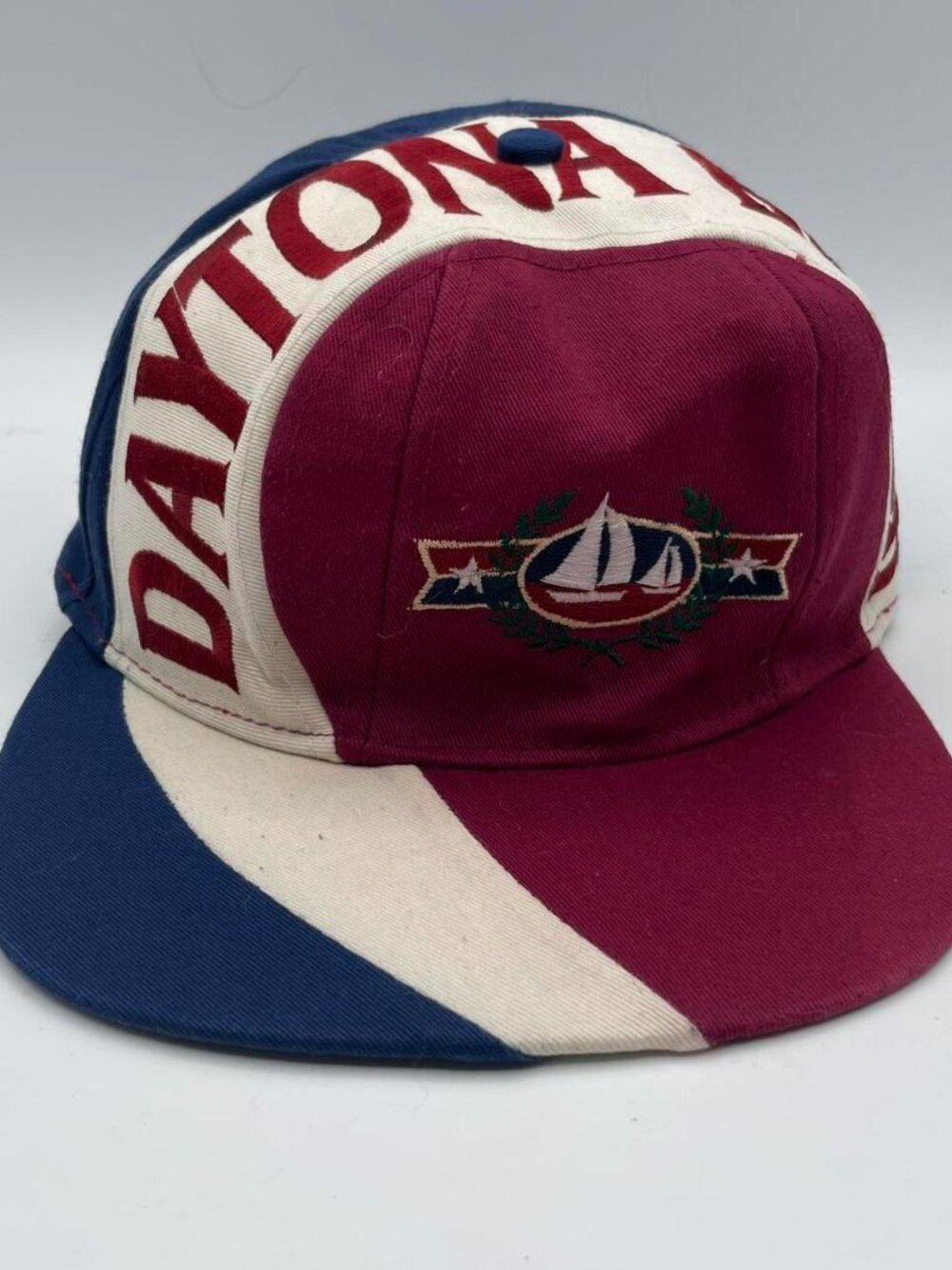 90's Vintage Daytona Beach Large Print Sail Boat Snapback Hat